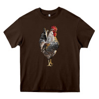 Chocolate Brown cream legbar rooster Heavy Core Tee - LillyAllenDesigns