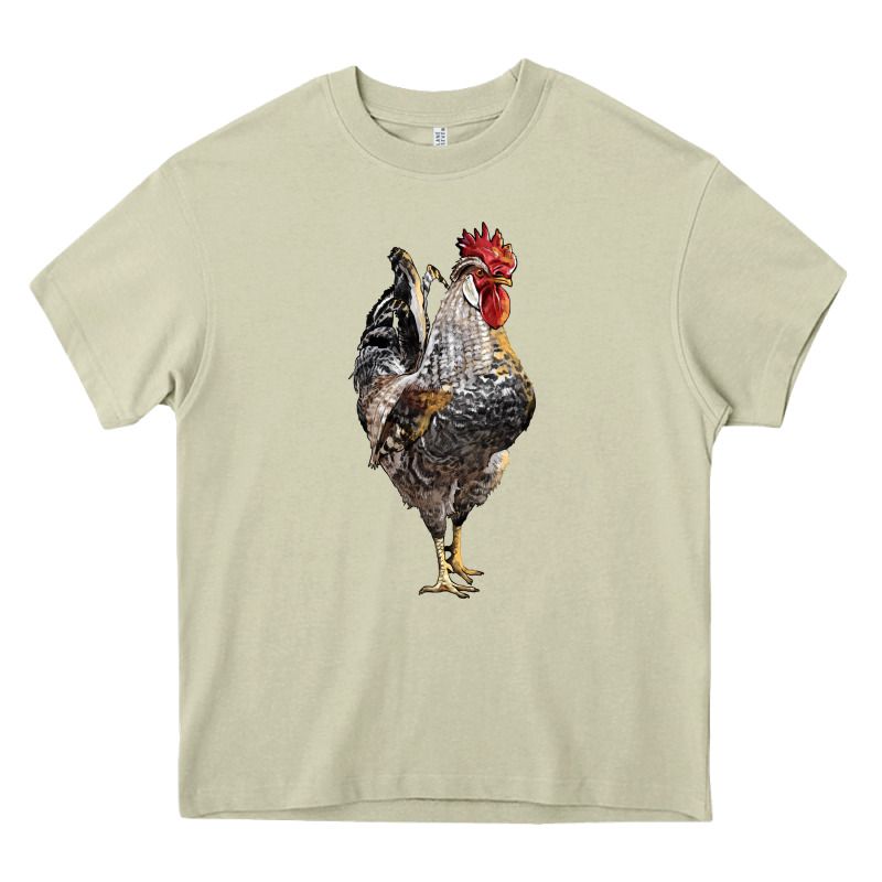 Cream Legbar Rooster Heavy Core Tee by LillyAllenDesigns | Teevron