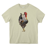 Mossy cream legbar rooster Heavy Core Tee - LillyAllenDesigns