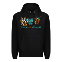 Black peace love cowboys Premium Hoodie - OliviaCreatesArt