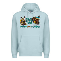 Blue Mist peace love cowboys Premium Hoodie - OliviaCreatesArt