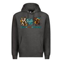 Charcoal Heather peace love cowboys Premium Hoodie - OliviaCreatesArt