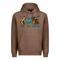 Chestnut peace love cowboys Premium Hoodie - OliviaCreatesArt