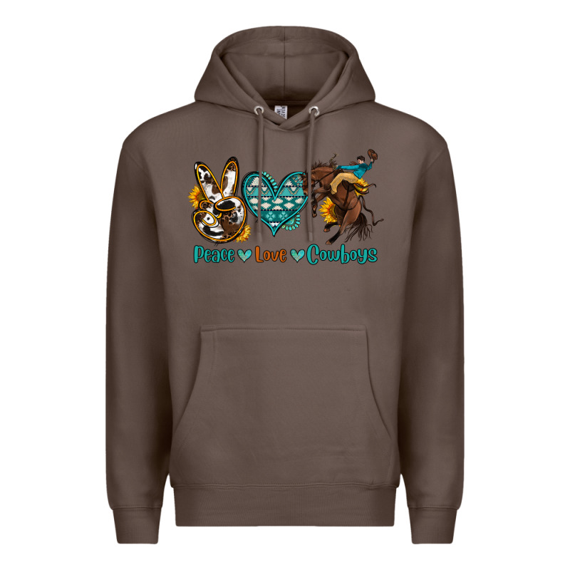 Peace Love Cowboys Premium Hoodie by OliviaCreatesArt | Teevron