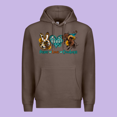 Peace Love Cowboys Premium Hoodie Designed By Oliviacreatesart