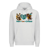 Dove Grey peace love cowboys Premium Hoodie - OliviaCreatesArt