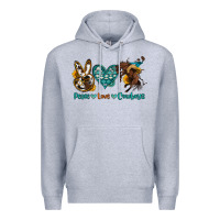 Heather Grey peace love cowboys Premium Hoodie - OliviaCreatesArt