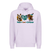 Lilac peace love cowboys Premium Hoodie - OliviaCreatesArt