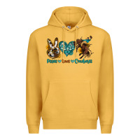 Mustard peace love cowboys Premium Hoodie - OliviaCreatesArt