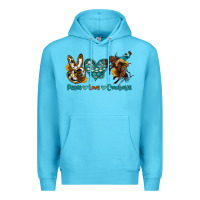 Ocean Blue peace love cowboys Premium Hoodie - OliviaCreatesArt