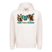 Pale Pink peace love cowboys Premium Hoodie - OliviaCreatesArt