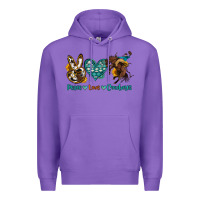 Purple peace love cowboys Premium Hoodie - OliviaCreatesArt