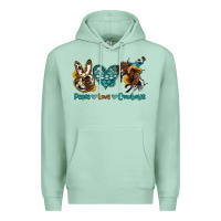 Seafoam peace love cowboys Premium Hoodie - OliviaCreatesArt