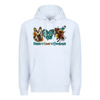 White peace love cowboys Premium Hoodie - OliviaCreatesArt