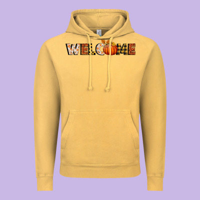 Welcome Pumpkin Vintage Hoodie Designed By Bundleandbundleshop