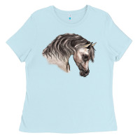 Baby Blue Arabian Horse Ladies Tee - LillyAllenDesigns