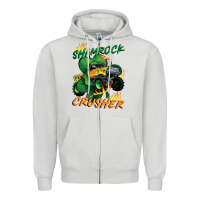 Dove Grey Shamrock crusher St. Patrick's Day Zipper Hoodie - CowGirlArtShop