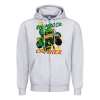 Heather Grey Shamrock crusher St. Patrick's Day Zipper Hoodie - CowGirlArtShop