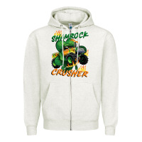 Oatmeal Heather Shamrock crusher St. Patrick's Day Zipper Hoodie - CowGirlArtShop