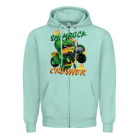 Seafoam Shamrock crusher St. Patrick's Day Zipper Hoodie - CowGirlArtShop
