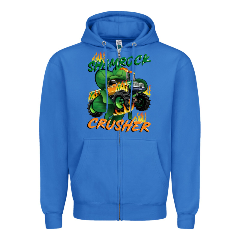 Shamrock Crusher St. Patrick's Day Zipper Hoodie by CowGirlArtShop | Teevron