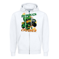 White Shamrock crusher St. Patrick's Day Zipper Hoodie - CowGirlArtShop
