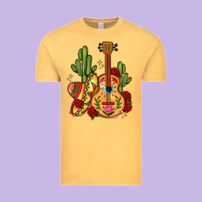 Mexican Guitar Vintage Tee Designed By Lillyallendesigns