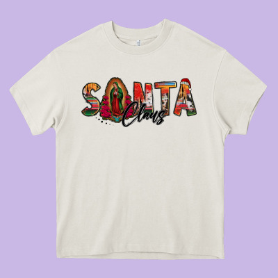 Santa Claus Lady Of Guadalupe Heavy Core Tee Designed By Jasminsmagicworld