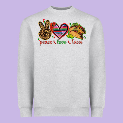 Peace Love Tacos Heavyweight Sweatshirt Designed By Nancycooperartshop