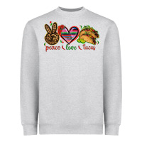 Heather Grey Peace love tacos Heavyweight Sweatshirt - NancyCooperArtShop