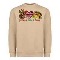Mushroom Peace love tacos Heavyweight Sweatshirt - NancyCooperArtShop