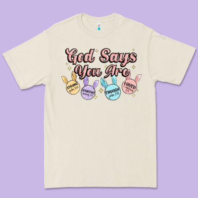 God Says You Are Easter Premium Tee Designed By Maliassmallbusiness