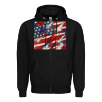 Black American flag glitter 4th of july Zipper Hoodie - CowGirlArtShop