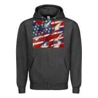 American Flag Glitter 4th Of July Zipper Hoodie | Teevron