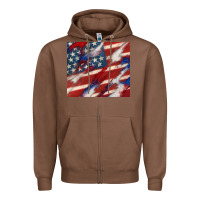 Chestnut American flag glitter 4th of july Zipper Hoodie - CowGirlArtShop