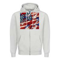 Dove Grey American flag glitter 4th of july Zipper Hoodie - CowGirlArtShop
