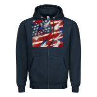 Navy American flag glitter 4th of july Zipper Hoodie - CowGirlArtShop