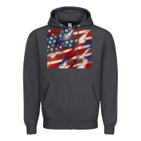 Smoke American flag glitter 4th of july Zipper Hoodie - CowGirlArtShop