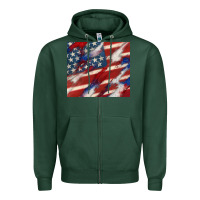 Sports Green American flag glitter 4th of july Zipper Hoodie - CowGirlArtShop