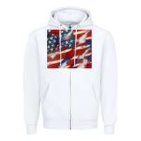 White American flag glitter 4th of july Zipper Hoodie - CowGirlArtShop