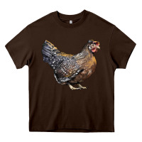 Chocolate Brown Cream Legbar Chicken Heavy Core Tee - LillyAllenDesigns