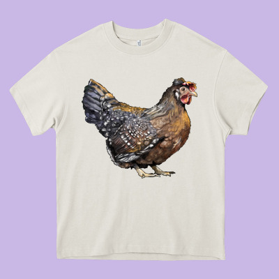 Cream Legbar Chicken Heavy Core Tee Designed By Lillyallendesigns
