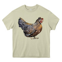 Mossy Cream Legbar Chicken Heavy Core Tee - LillyAllenDesigns