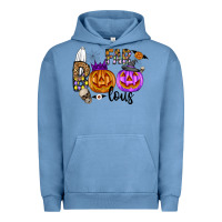 Pigment Pebble Blue Fab Boo Lous Urban Hoodie - CowhideDigitalArt