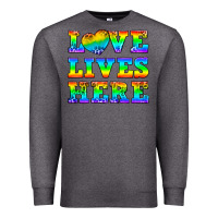 Charcoal Heather Western Love Lives Here Premium Sweatshirt - BundleAndBundleShop