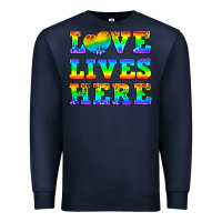 Navy Western Love Lives Here Premium Sweatshirt - BundleAndBundleShop