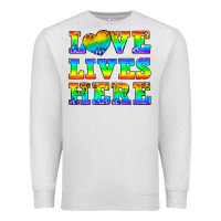 Oatmeal Heather Western Love Lives Here Premium Sweatshirt - BundleAndBundleShop