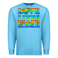 Ocean Blue Western Love Lives Here Premium Sweatshirt - BundleAndBundleShop