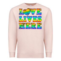 Pale Pink Western Love Lives Here Premium Sweatshirt - BundleAndBundleShop