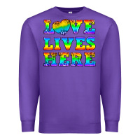 Purple Western Love Lives Here Premium Sweatshirt - BundleAndBundleShop